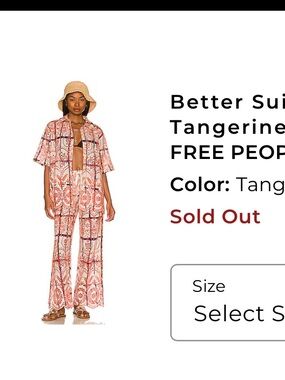 Free People Printed Button Down in Orange and Navy